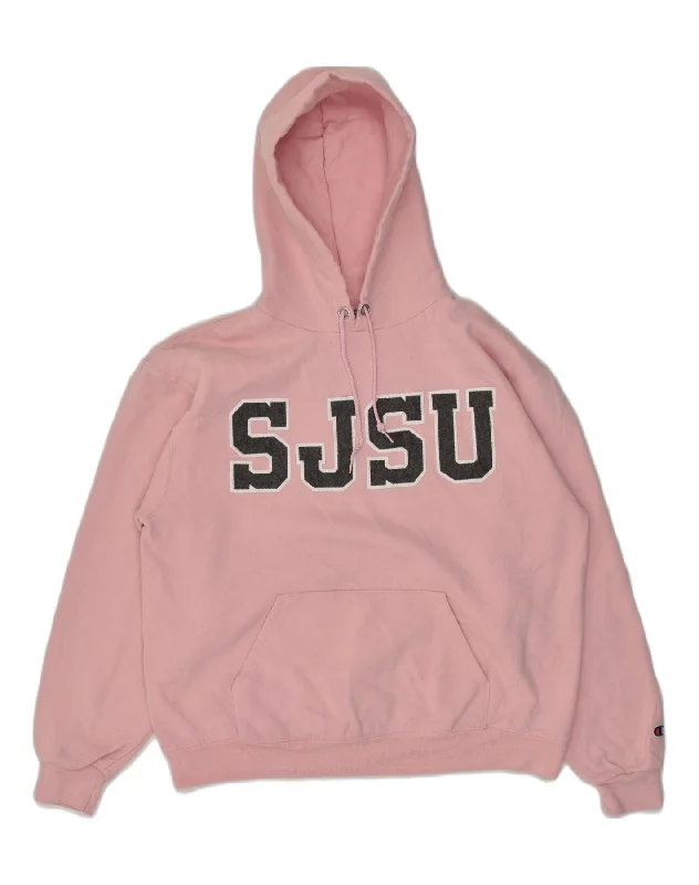 CHAMPION Womens Graphic Hoodie Jumper UK 16 Large Pink Hoodie with Logo Branding Identity CHAMPION Womens Graphic Hoodie Jumper UK 16 Large Pink Hoodie with Logo Branding Identity