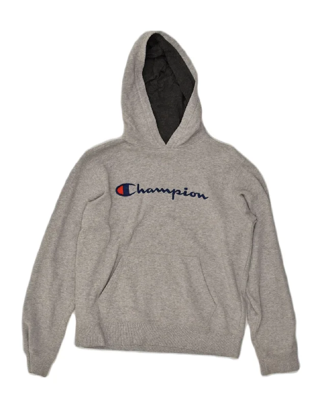 CHAMPION Womens Graphic Hoodie Jumper UK 18 XL Grey Cotton Hoodie with Crew Neck Simple Timeless CHAMPION Womens Graphic Hoodie Jumper UK 18 XL Grey Cotton Hoodie with Crew Neck Simple Timeless