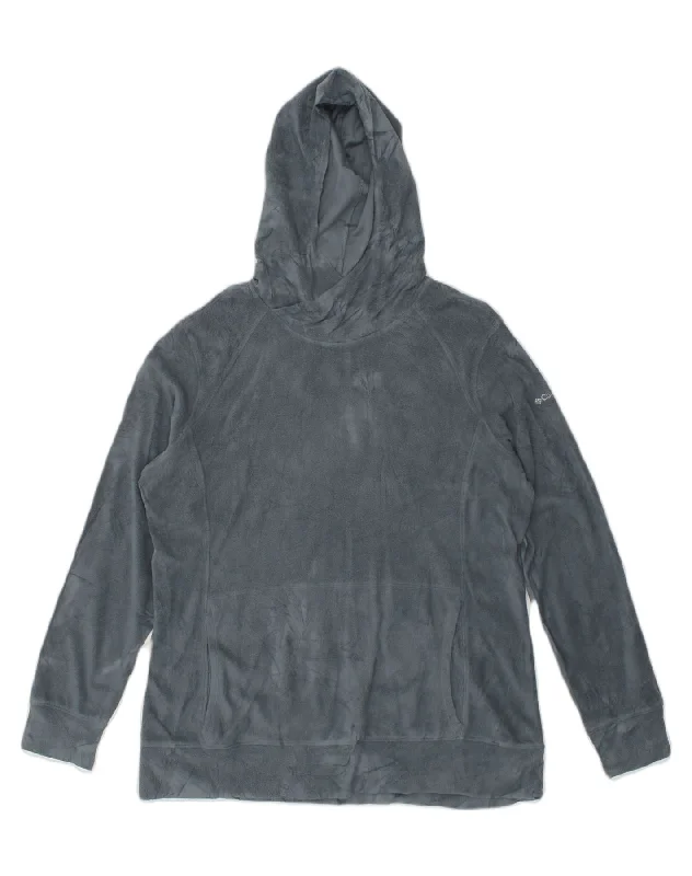 COLUMBIA Womens Fleece Hoodie Jumper UK 18 XL Grey Polyester Hoodie with Metallic Shiny Futuristic COLUMBIA Womens Fleece Hoodie Jumper UK 18 XL Grey Polyester Hoodie with Metallic Shiny Futuristic