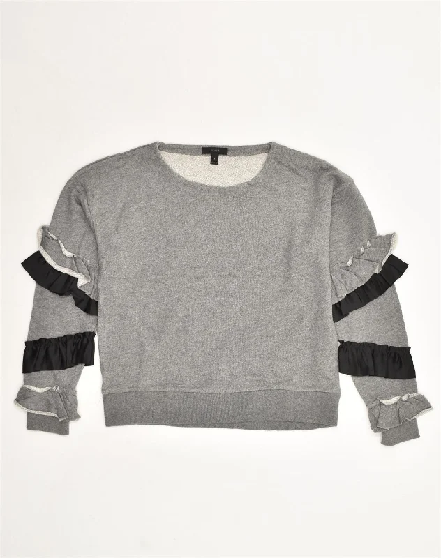 J. CREW Womens Sweatshirt Jumper UK 10 Small Grey Cotton Cotton Hoodie Fleece Lining Warmth J. CREW Womens Sweatshirt Jumper UK 10 Small Grey Cotton Cotton Hoodie Fleece Lining Warmth