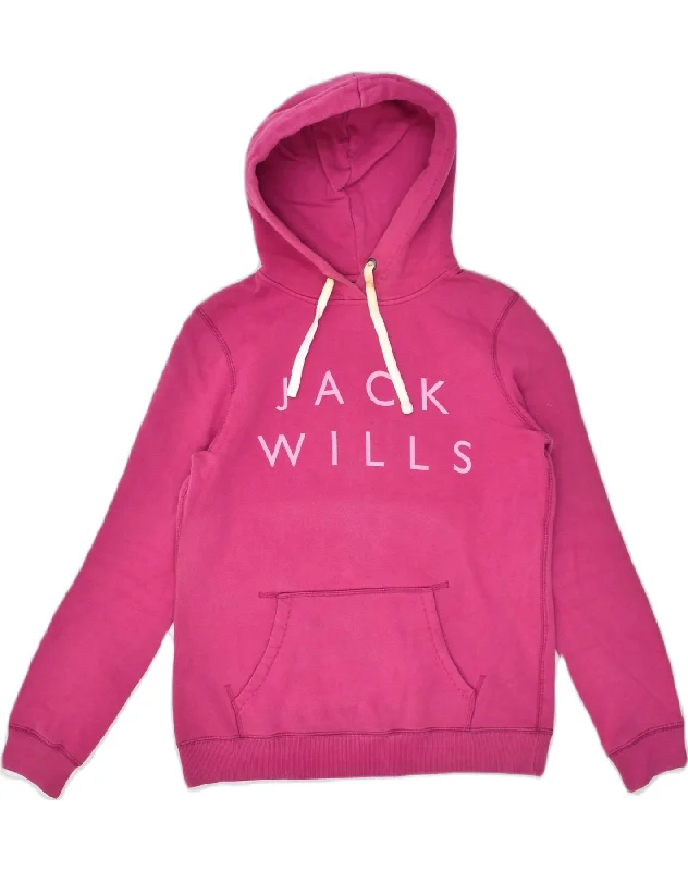 JACK WILLS Womens Graphic Hoodie Jumper UK 10 Small Pink Cotton Hoodie with High-Low Hem Asymmetrical Trendy JACK WILLS Womens Graphic Hoodie Jumper UK 10 Small Pink Cotton Hoodie with High-Low Hem Asymmetrical Trendy