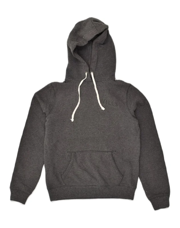 JACK WILLS Womens Hoodie Jumper UK 10 Small Grey Cotton Hoodie with Patch Decorative Personalized JACK WILLS Womens Hoodie Jumper UK 10 Small Grey Cotton Hoodie with Patch Decorative Personalized