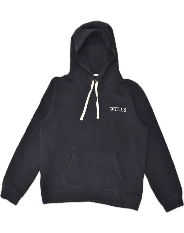 JACK WILLS Womens Hoodie Jumper UK 16 Large Navy Blue Cotton Hoodie with Drawcord Adjustable Secure JACK WILLS Womens Hoodie Jumper UK 16 Large Navy Blue Cotton Hoodie with Drawcord Adjustable Secure