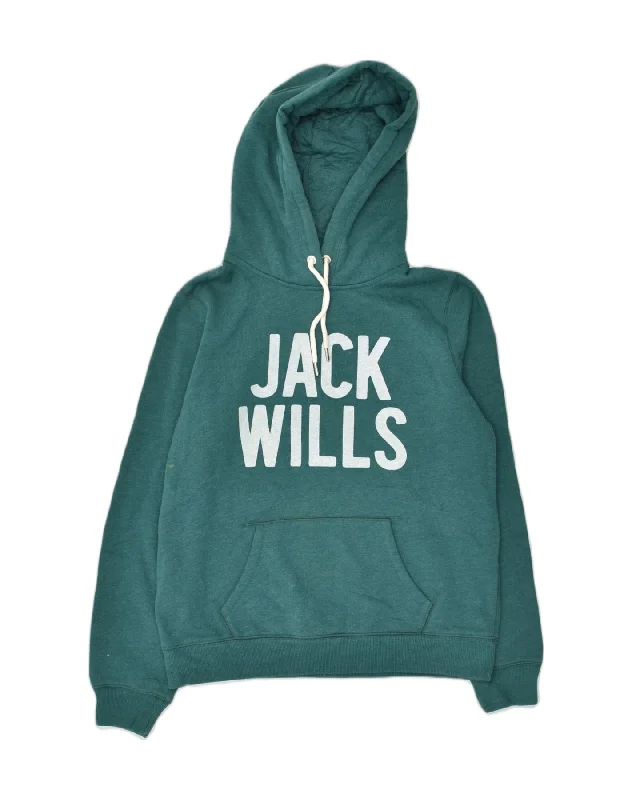 JACK WILLS Womens Loose Fit Graphic Hoodie Jumper UK 14 Large Green Cotton Hoodie with Full-Zip Functional Layering JACK WILLS Womens Loose Fit Graphic Hoodie Jumper UK 14 Large Green Cotton Hoodie with Full-Zip Functional Layering