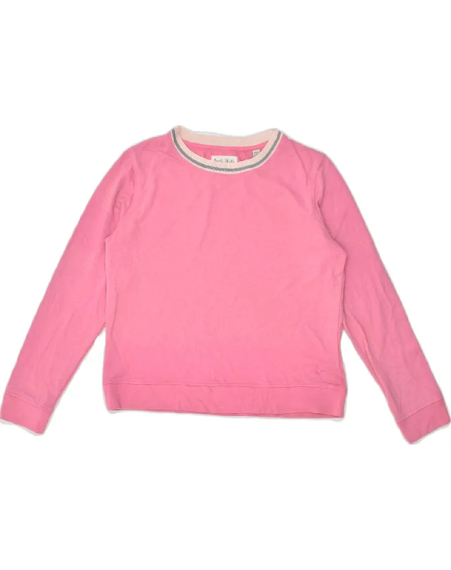 JACK WILLS Womens Sweatshirt Jumper UK 14 Large Pink Polyester Hoodie with Stripes Bold Sporty JACK WILLS Womens Sweatshirt Jumper UK 14 Large Pink Polyester Hoodie with Stripes Bold Sporty