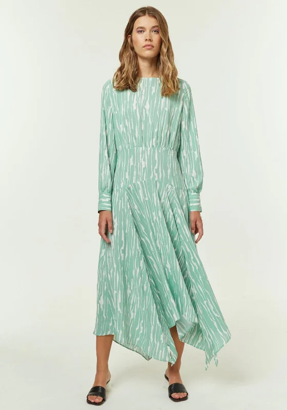 Jovonna Molina Asymmetrical Maxi Dress, Mint Green Comfortable Ruffle Maxi Dress