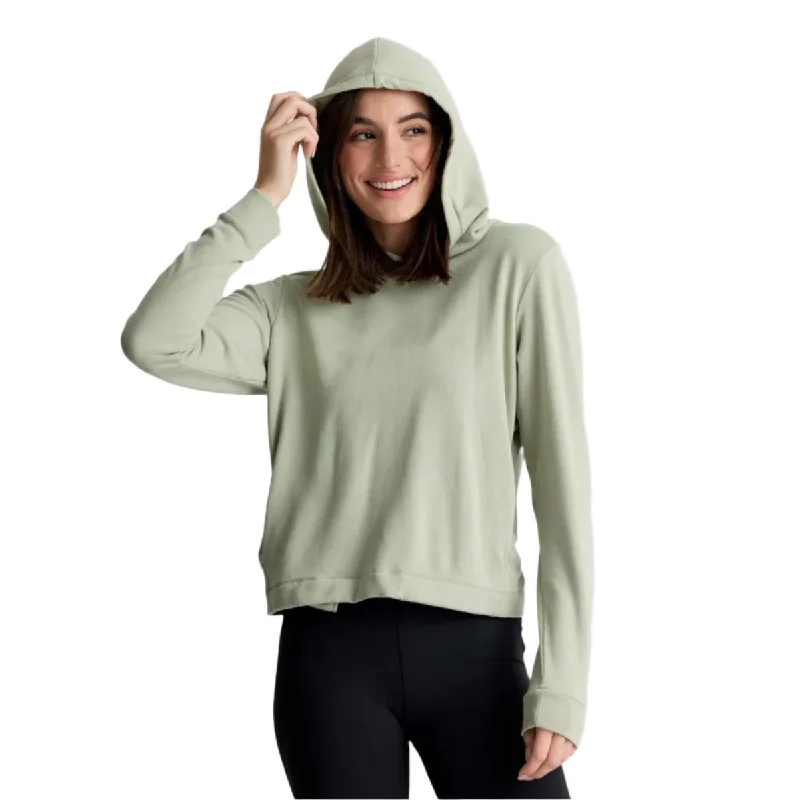 Bamboo Lightweight Fleece Cropped Hoodie Hoodie with Hem Frayed Vintage Worn