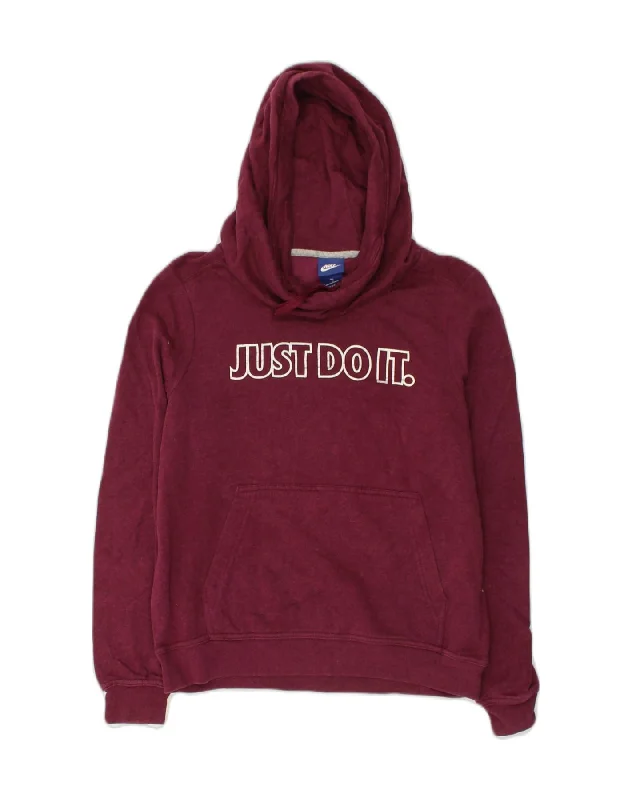NIKE Womens Graphic Hoodie Jumper UK 10 Small Burgundy Cotton Hoodie with Magnetic Closure Innovative Modern NIKE Womens Graphic Hoodie Jumper UK 10 Small Burgundy Cotton Hoodie with Magnetic Closure Innovative Modern