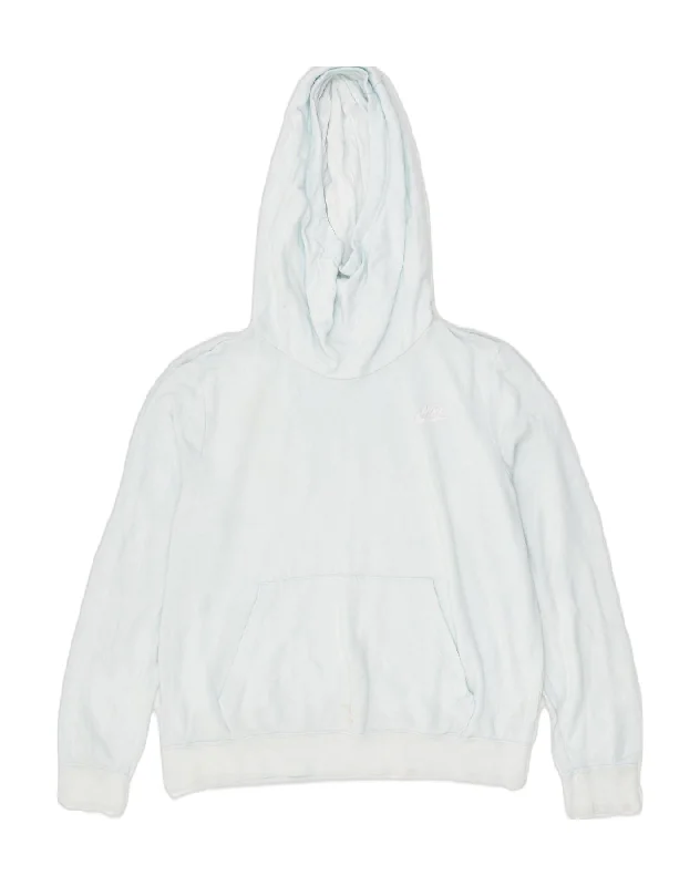 NIKE Womens Hoodie Jumper UK 16 Large Off White Cotton Hoodie with Drawstring Waist Adjustable Fitted NIKE Womens Hoodie Jumper UK 16 Large Off White Cotton Hoodie with Drawstring Waist Adjustable Fitted