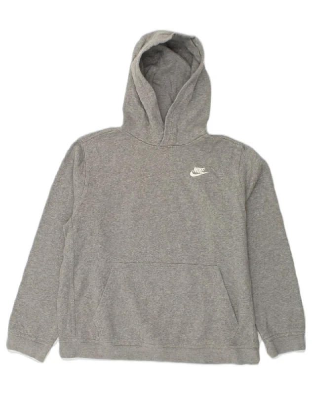 NIKE Womens Hoodie Jumper UK 18 XL Grey Cotton Hoodie with Bell Sleeves Flared Feminine NIKE Womens Hoodie Jumper UK 18 XL Grey Cotton Hoodie with Bell Sleeves Flared Feminine