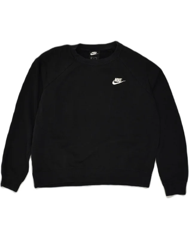 NIKE Womens Sweatshirt Jumper UK 14 Medium Black Cotton Hoodie Dress Longline Feminine NIKE Womens Sweatshirt Jumper UK 14 Medium Black Cotton Hoodie Dress Longline Feminine