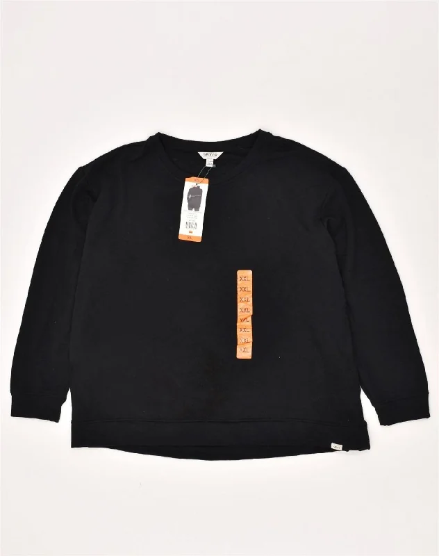 ORVIS Womens Sweatshirt Jumper UK 20 2XL Black Modal Zip Hoodie Drawstring Kangaroo Pocket ORVIS Womens Sweatshirt Jumper UK 20 2XL Black Modal Zip Hoodie Drawstring Kangaroo Pocket