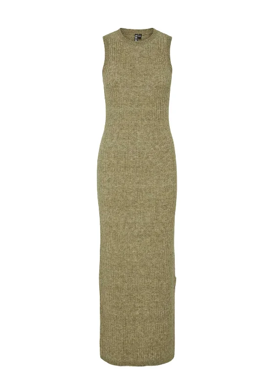 Pieces Paya Ribbed Knit Sleeveless Maxi Dress, Green Elegant Lace Maxi Dress