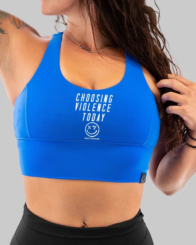Salty Savage Ladies "Choosing Violence Today" X Back Sports Bra | Cocoa Beach Performance Full Support Bra Salty Savage Ladies "Choosing Violence Today" X Back Sports Bra | Cocoa Beach Performance Full Support Bra