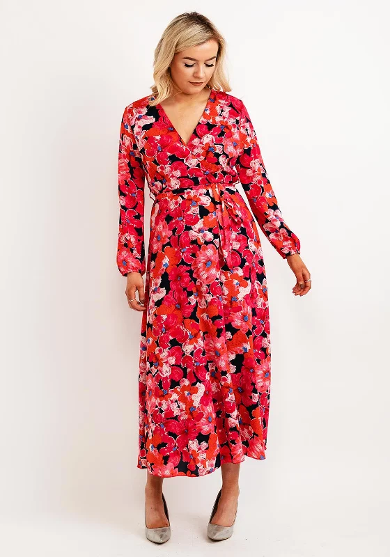 Seventy1 Vibrant Floral Maxi Dress, Fuchsia Multi Stylish One-Shoulder Maxi Dress