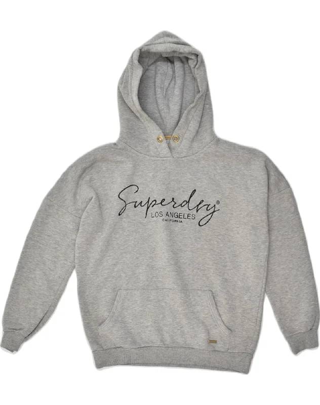 SUPERDRY Womens California Graphic Hoodie Jumper UK 10 Small Grey Cotton Hoodie with Tie-Dye Psychedelic Retro SUPERDRY Womens California Graphic Hoodie Jumper UK 10 Small Grey Cotton Hoodie with Tie-Dye Psychedelic Retro