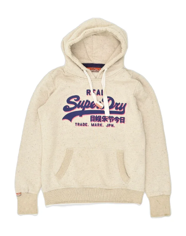 SUPERDRY Womens Graphic Hoodie Jumper UK 14 Medium Off White Flecked Oversized Hoodie Comfort Casual SUPERDRY Womens Graphic Hoodie Jumper UK 14 Medium Off White Flecked Oversized Hoodie Comfort Casual