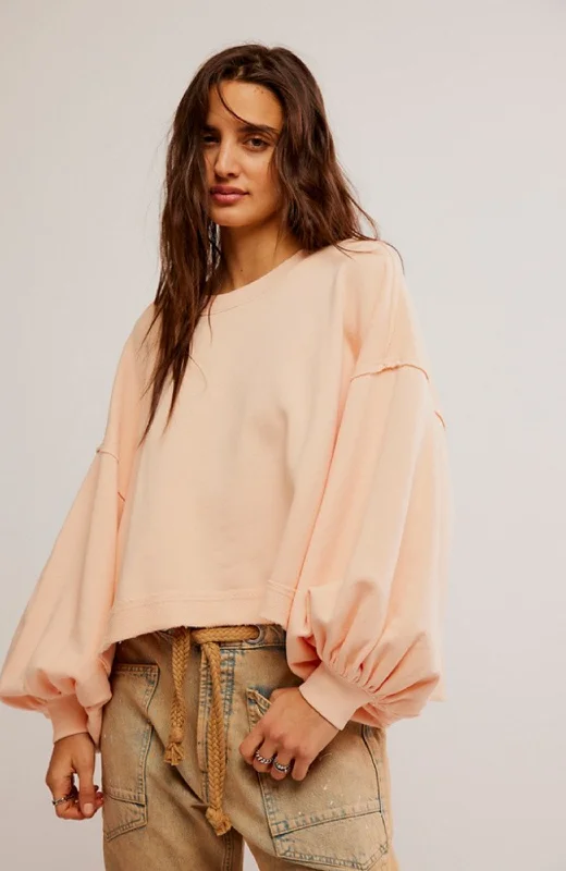 Free People - Trish Sweatshirt Hoodie with Back Slit Movement Comfort