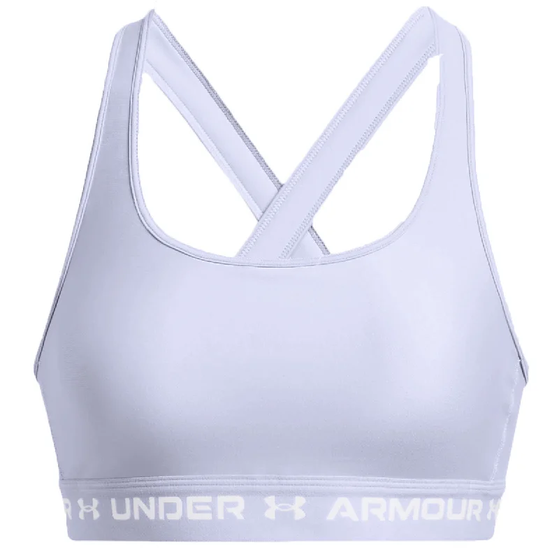 Under Armour Armour Mid Crossback Sports Bra - Womens - Celeste/White Soft Cotton Bra Under Armour Armour Mid Crossback Sports Bra - Womens - Celeste/White Soft Cotton Bra