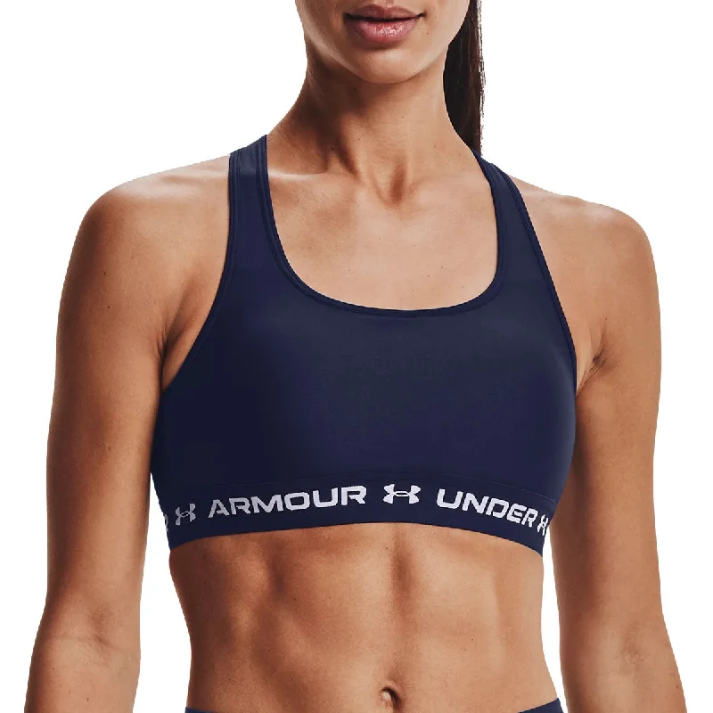 Under Armour Armour Mid Crossback Sports Bra - Womens - Midnight Navy/White Seamless Wireless Bra Under Armour Armour Mid Crossback Sports Bra - Womens - Midnight Navy/White Seamless Wireless Bra