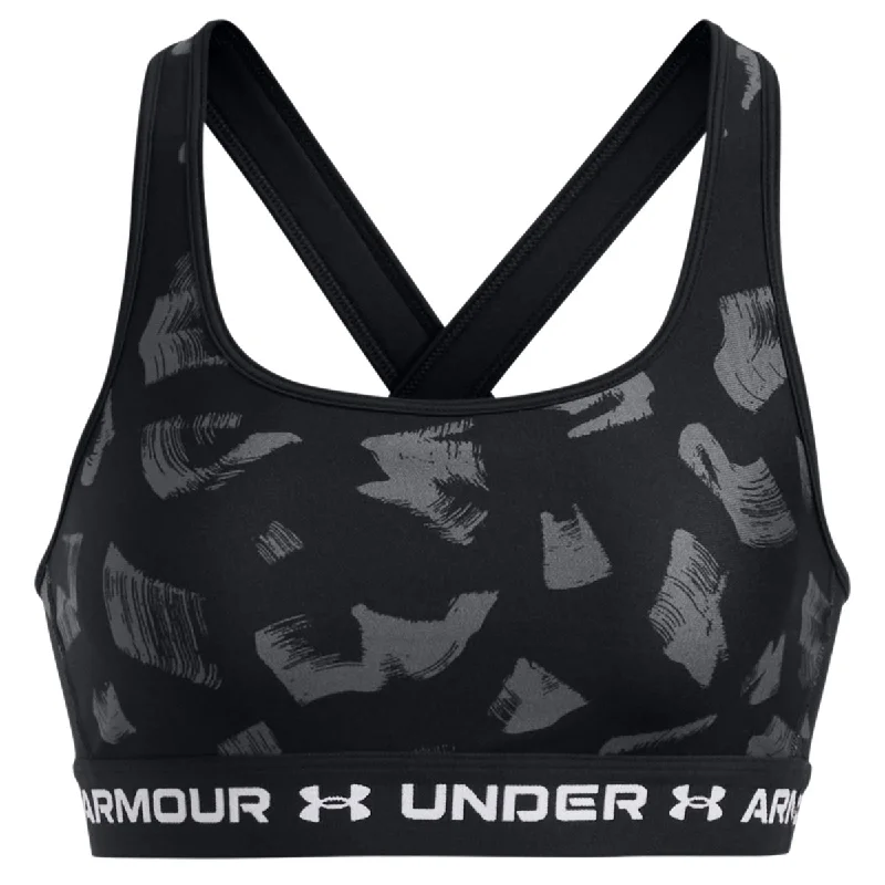 Under Armour Mid Crossback Print Sports Bra - Womens - Black/Castlerock/White Minimalist Wireless Bra Under Armour Mid Crossback Print Sports Bra - Womens - Black/Castlerock/White Minimalist Wireless Bra