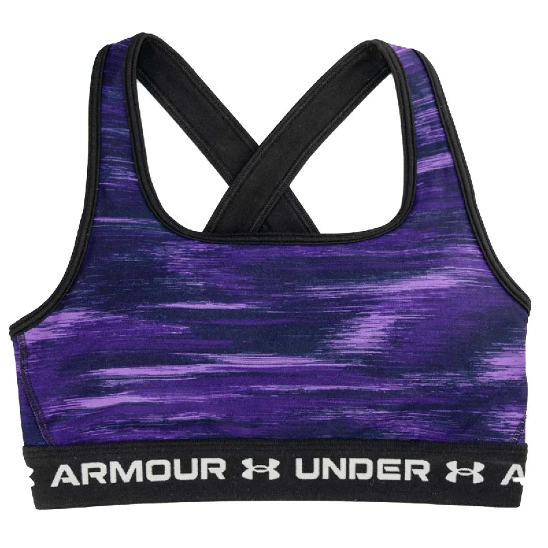 Under Armour Mid Crossback Print Sports Bra - Womens - Purple/Lavish/White Sleek Sports Bra Under Armour Mid Crossback Print Sports Bra - Womens - Purple/Lavish/White Sleek Sports Bra
