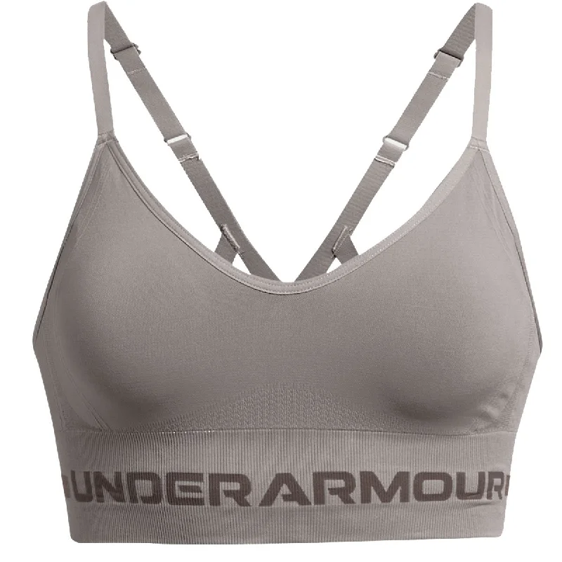 Under Armour Seamless Low Long Sports Bra - Womens - Pewter/Fresh Clay Push-Up Bra Set Under Armour Seamless Low Long Sports Bra - Womens - Pewter/Fresh Clay Push-Up Bra Set