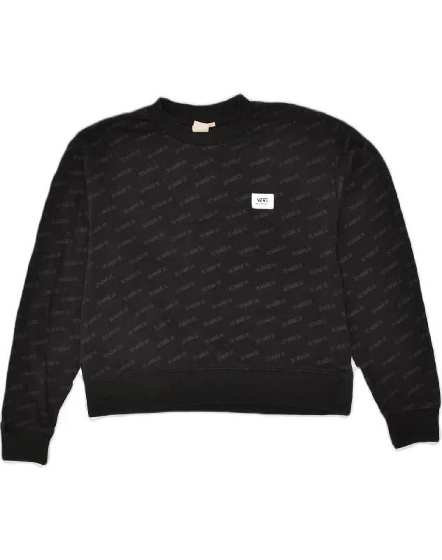 VANS Womens Graphic Sweatshirt Jumper UK 14 Medium Black Cotton Hoodie with Hem Ribbing Snug Secure VANS Womens Graphic Sweatshirt Jumper UK 14 Medium Black Cotton Hoodie with Hem Ribbing Snug Secure