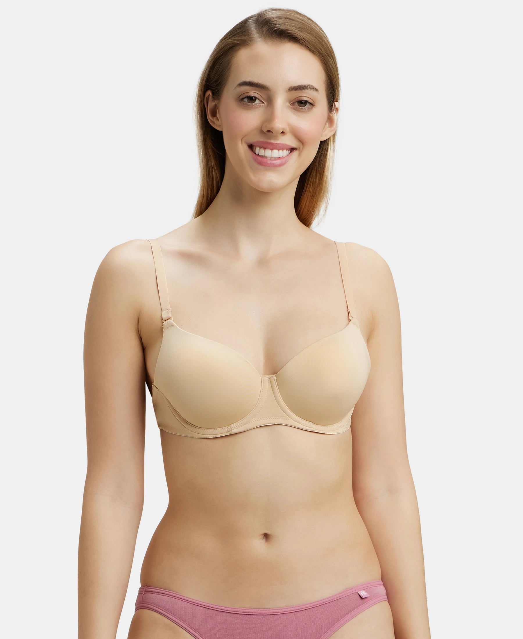 Wired Padded Soft Touch Microfiber Elastane Stretch Medium Coverage Multiway Backless Bra - Light Skin Seamless Bra Design Wired Padded Soft Touch Microfiber Elastane Stretch Medium Coverage Multiway Backless Bra - Light Skin Seamless Bra Design