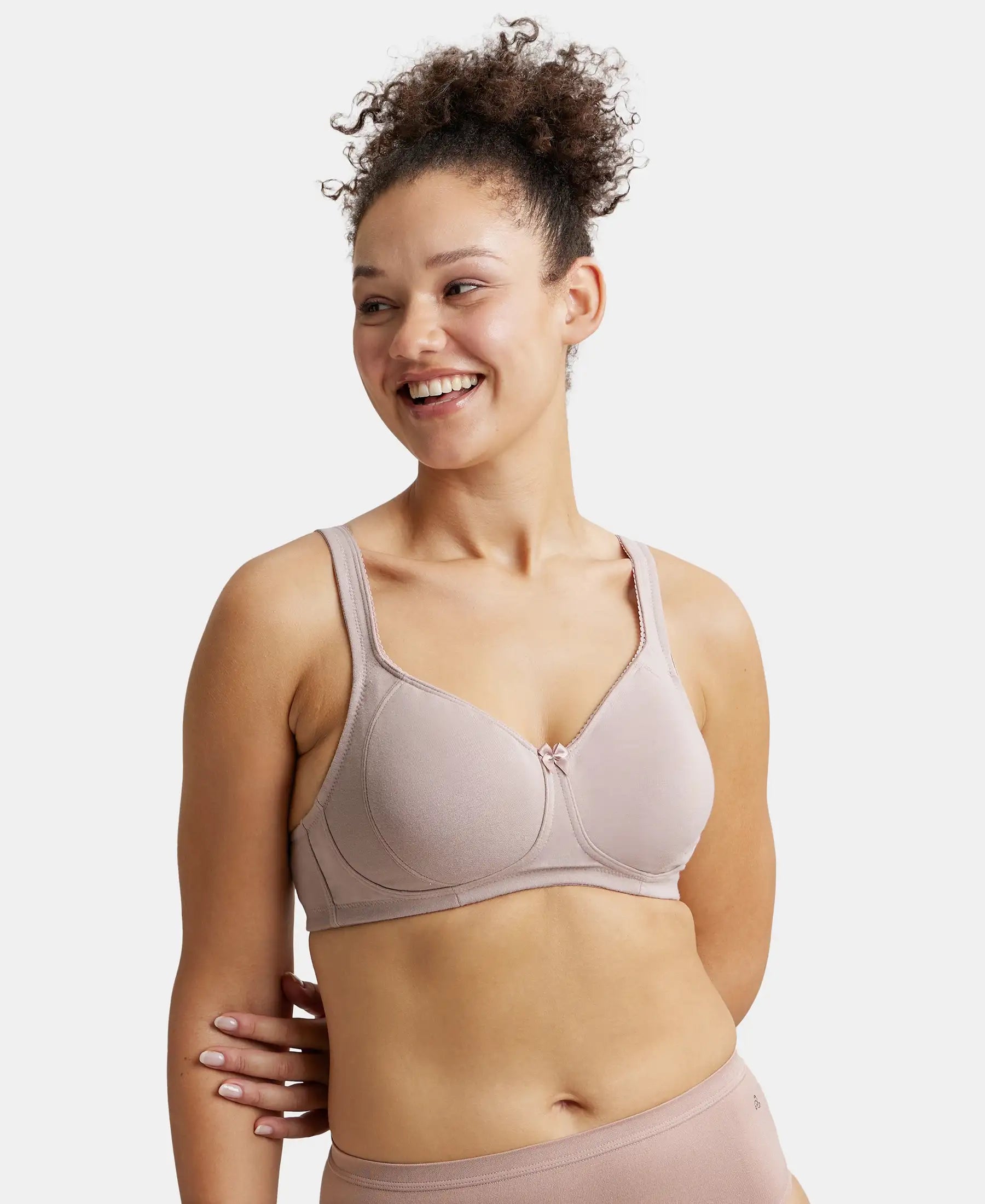 Wirefree Non Padded Super Combed Cotton Elastane Stretch Full Coverage Plus Size Bra Plush Lining Cup - Mocha Cotton Comfort Bra Wirefree Non Padded Super Combed Cotton Elastane Stretch Full Coverage Plus Size Bra Plush Lining Cup - Mocha Cotton Comfort Bra