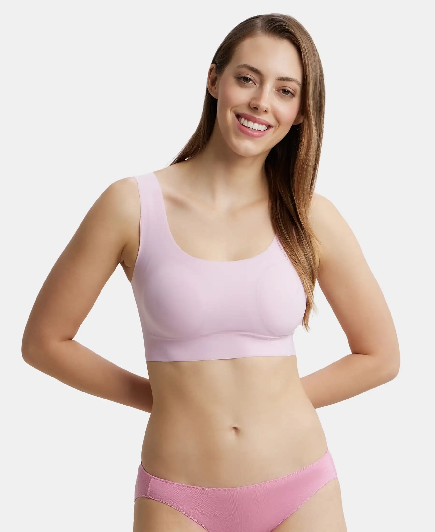 Wirefree Padded Soft touch Microfiber Elastane Full Coverage Lounge Bra with 360 Degree Stretch - Fragrant Lily Daily Comfort Bra Wirefree Padded Soft touch Microfiber Elastane Full Coverage Lounge Bra with 360 Degree Stretch - Fragrant Lily Daily Comfort Bra