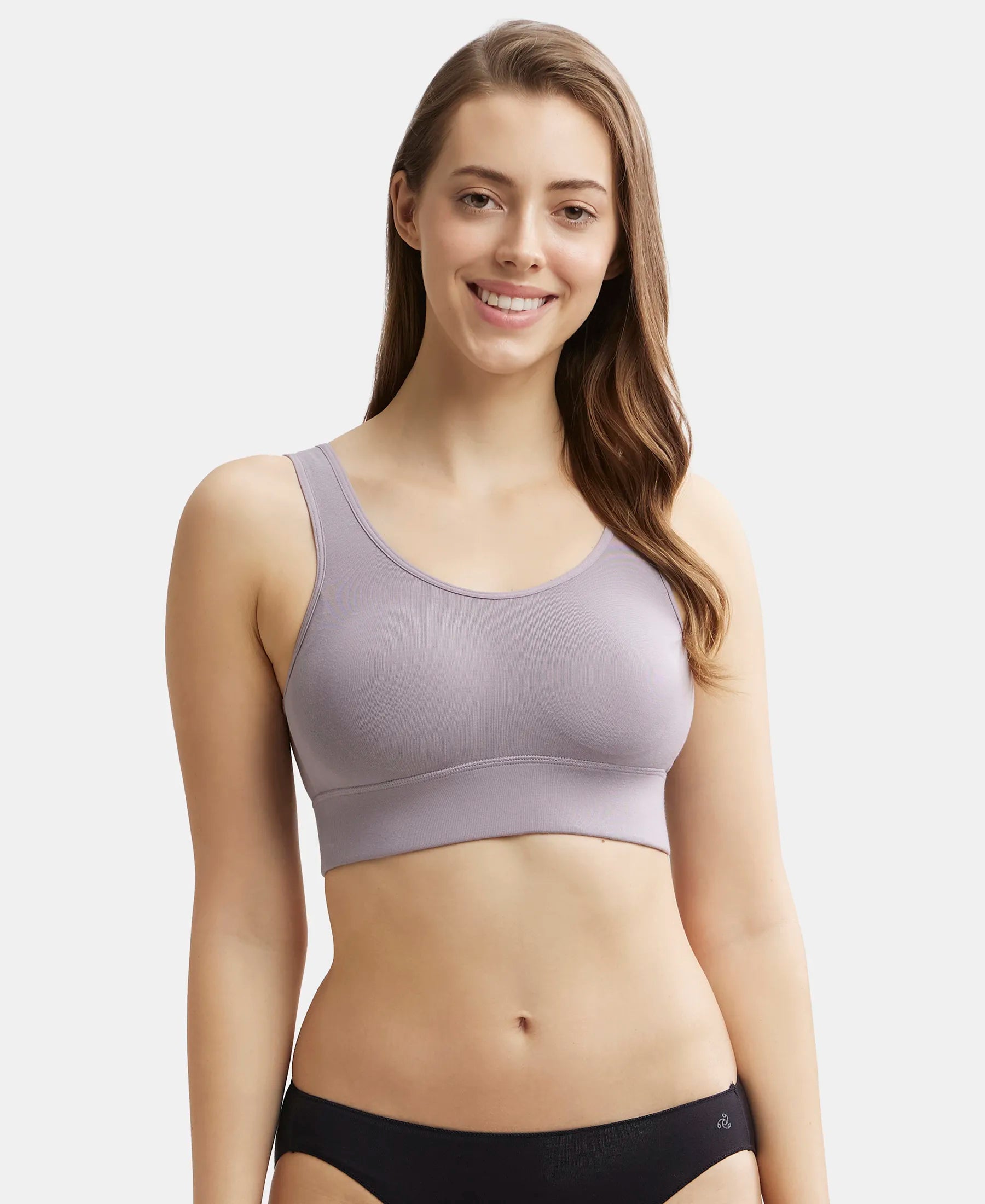 Wirefree Padded Tencel Lyocell Elastane Stretch Full Coverage Lounge Bra with Stay Fresh Properties and Removable Pads - Minimal Grey Soft Mesh Bralette Wirefree Padded Tencel Lyocell Elastane Stretch Full Coverage Lounge Bra with Stay Fresh Properties and Removable Pads - Minimal Grey Soft Mesh Bralette