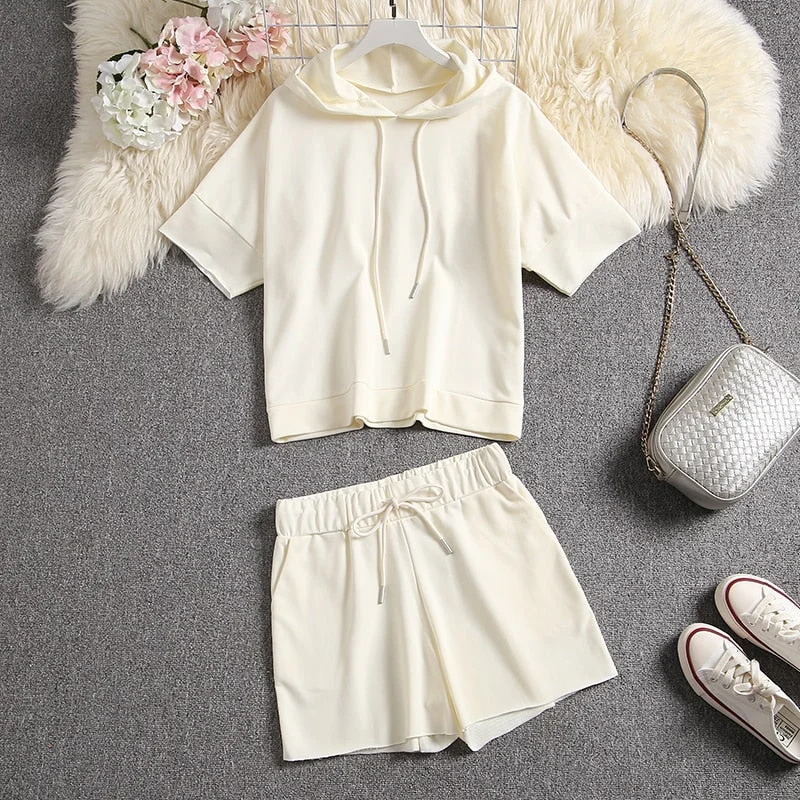 Hooded Sweatshirts + Shorts 2pcs Casual Suit Hoodie with Hem Fringe Bohemian Relaxed Hooded Sweatshirts + Shorts 2pcs Casual Suit Hoodie with Hem Fringe Bohemian Relaxed