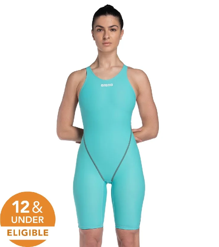 Arena Women's Powerskin ST Next Open Back Tech Suit Swimsuit Aquamarine Elegant Halter Bikini