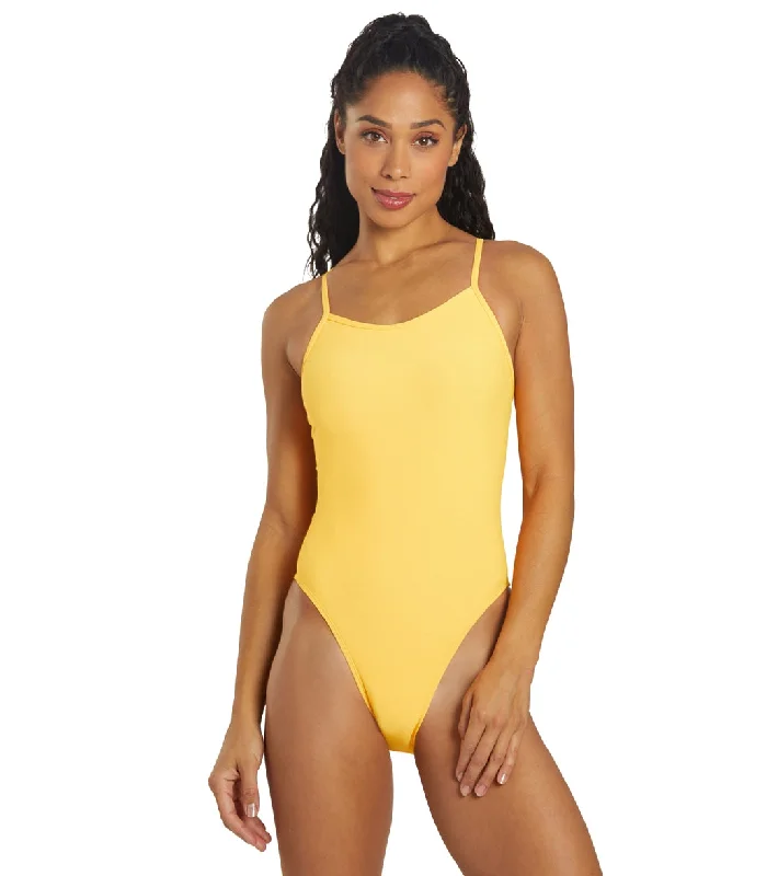 JOLYN Women's Chevy Solid One Piece Swimsuit Mango Chic Swimsuit Cover-Up