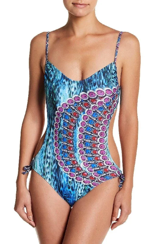 La Moda Animal Print One-Piece Swimsuit / Monokini Beachwear, Resort Wear and Designer Swimwear Adjustable Swim Top