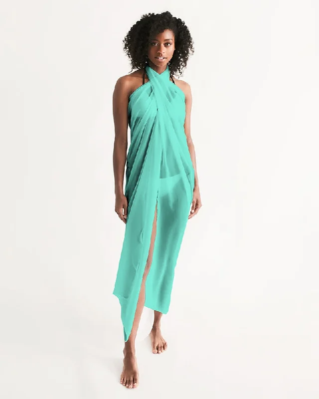 Aqua Swimsuit Cover Up Flowy Sarong Color-Block Bikini