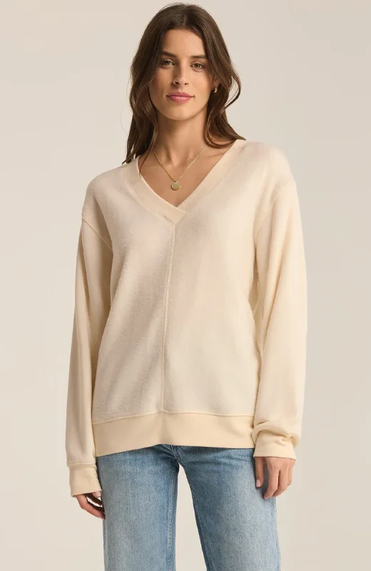 Z Supply - Off The Clock Cozy Sweatshirt Hoodie with Elastic Waist Stretchable Comfortable Z Supply - Off The Clock Cozy Sweatshirt Hoodie with Elastic Waist Stretchable Comfortable