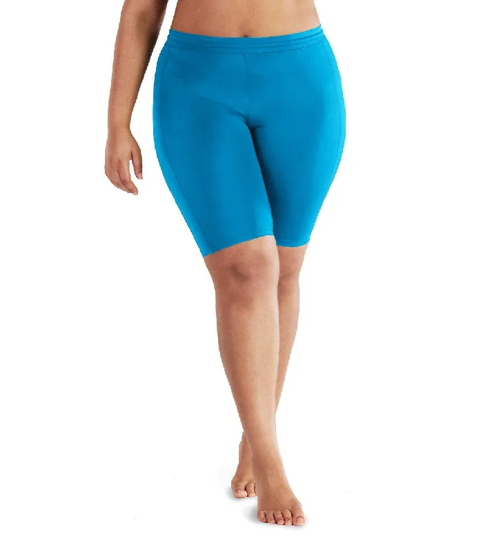 QuikEnergy Fitted Swim Short Turquoise - FINAL SALE Elegant Ruffle Swimsuit