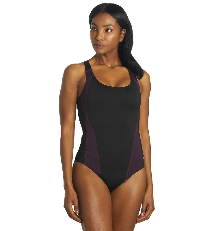 TYR Women's Max Splice Controlfit One Piece Swimsuit Mesh Detail Bikini