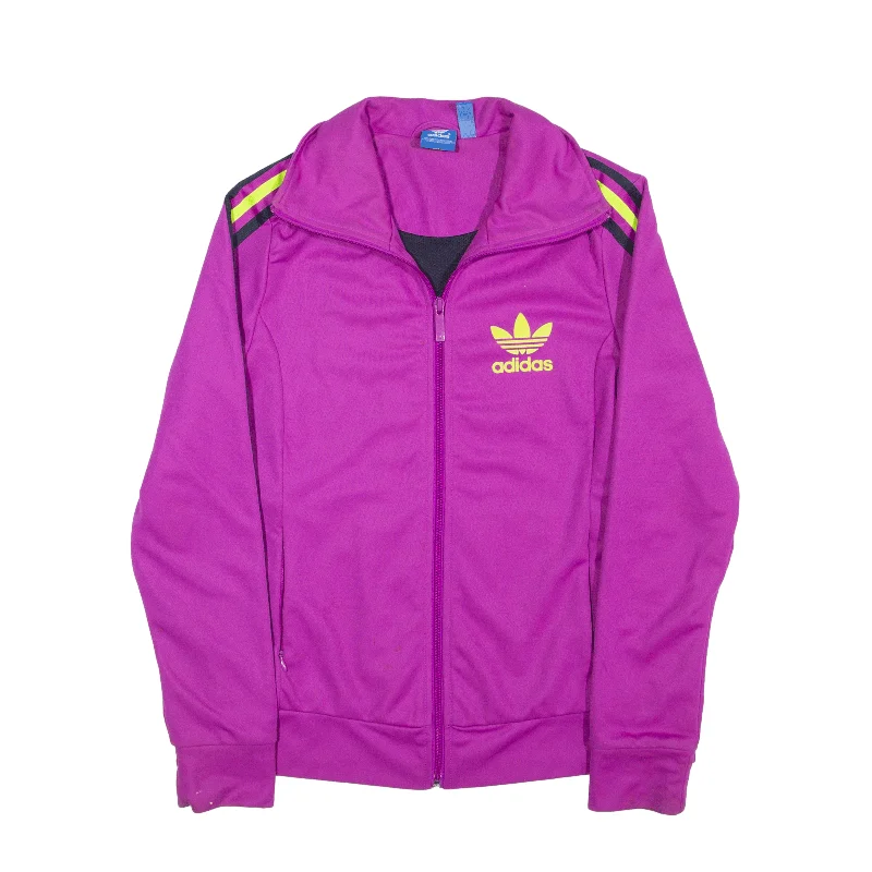 ADIDAS Track Jacket Purple Womens UK 12 Wool Fabric Cashmere Fabric Tweed Fabric