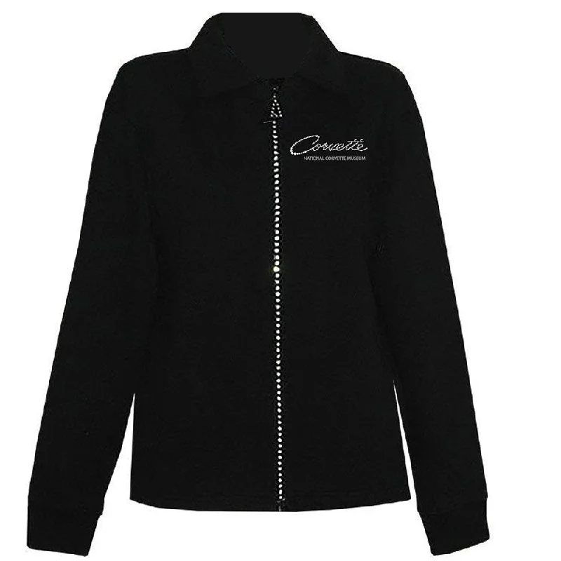 Corvette Ladies' Crystal Zipper Jacket Herringbone Jacket Checkered Jacket Solid Jacket