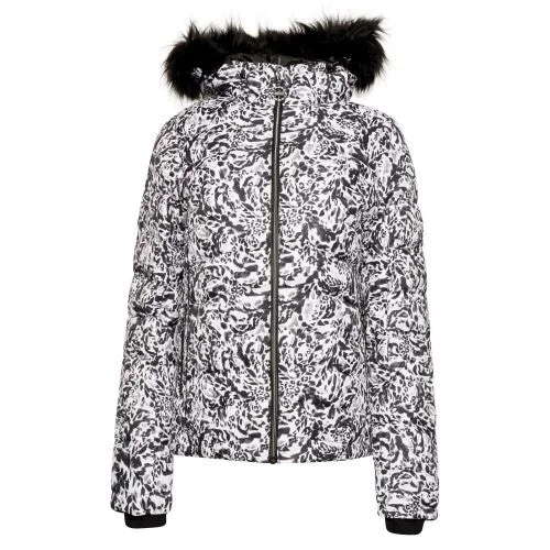 Dare 2B Womens/Ladies Glamorize III Leopard Print Padded Ski Jacket Belted Jacket Elasticated Jacket Padded Jacket