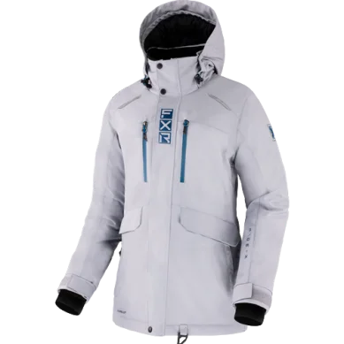 FXR Women's Aerial Jacket, Grey/Ocean Tailored Jacket Straight Jacket A-Line Jacket