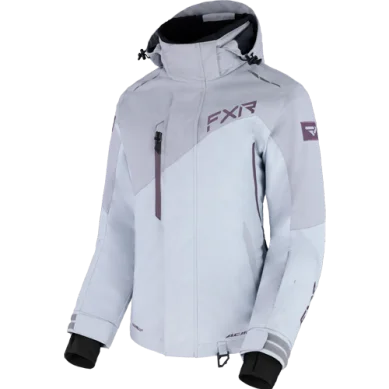 FXR Women's Edge Jacket Grey/Grape Zip Front Button Front Snap Front