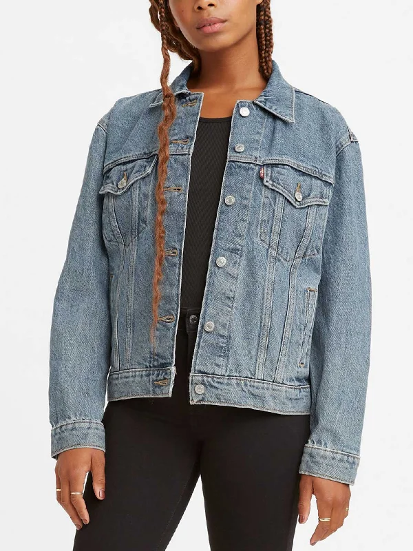 Ex-Boyfriend Trucker Jacket Welt Pockets Slit Pockets Flap Pockets