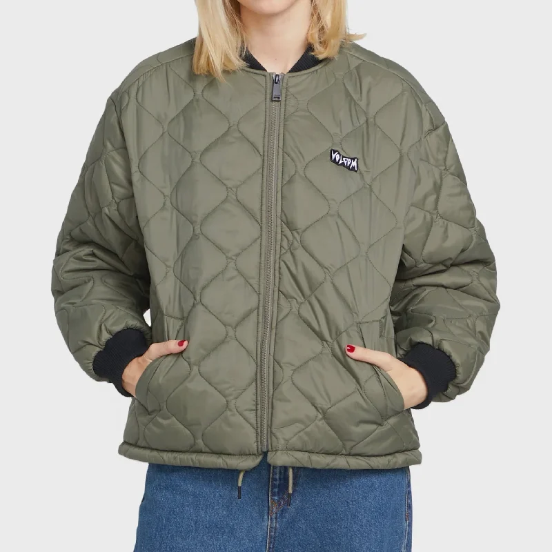 Volcom Womens Milie Jacket - Wintermoss Fitted Jacket Loose Jacket Oversized Jacket