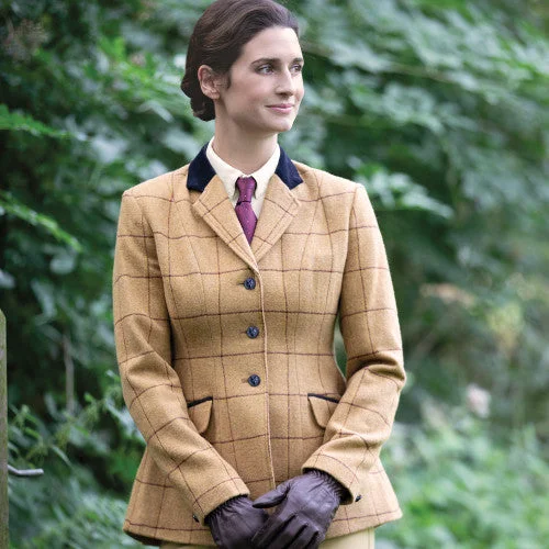 Wheatley Deluxe Tweed Riding Jacket Notch Collar Peter Pan Collar Cowl Neck