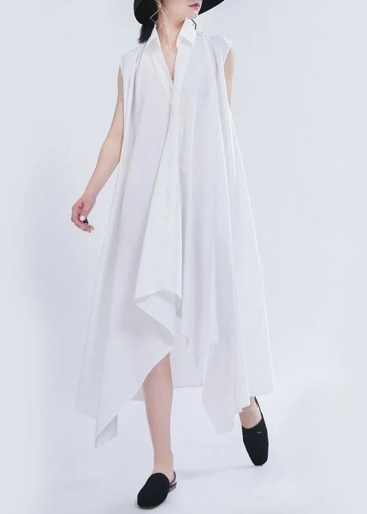Art White Peter Pan Collar Summer Chiffon Dress