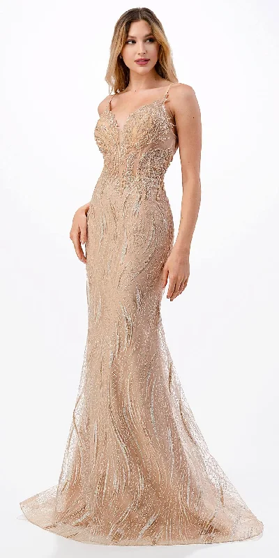 Aspeed USA L2719 Floor Length Fitted Highly Embellished Formal Gown